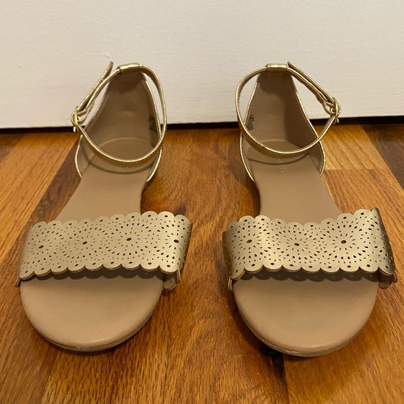 Old Navy Rose Gold Ankle Strap Sandals - Picture 2 of 4